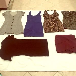 Bundle all 5 dresses and a skirt various sizes.